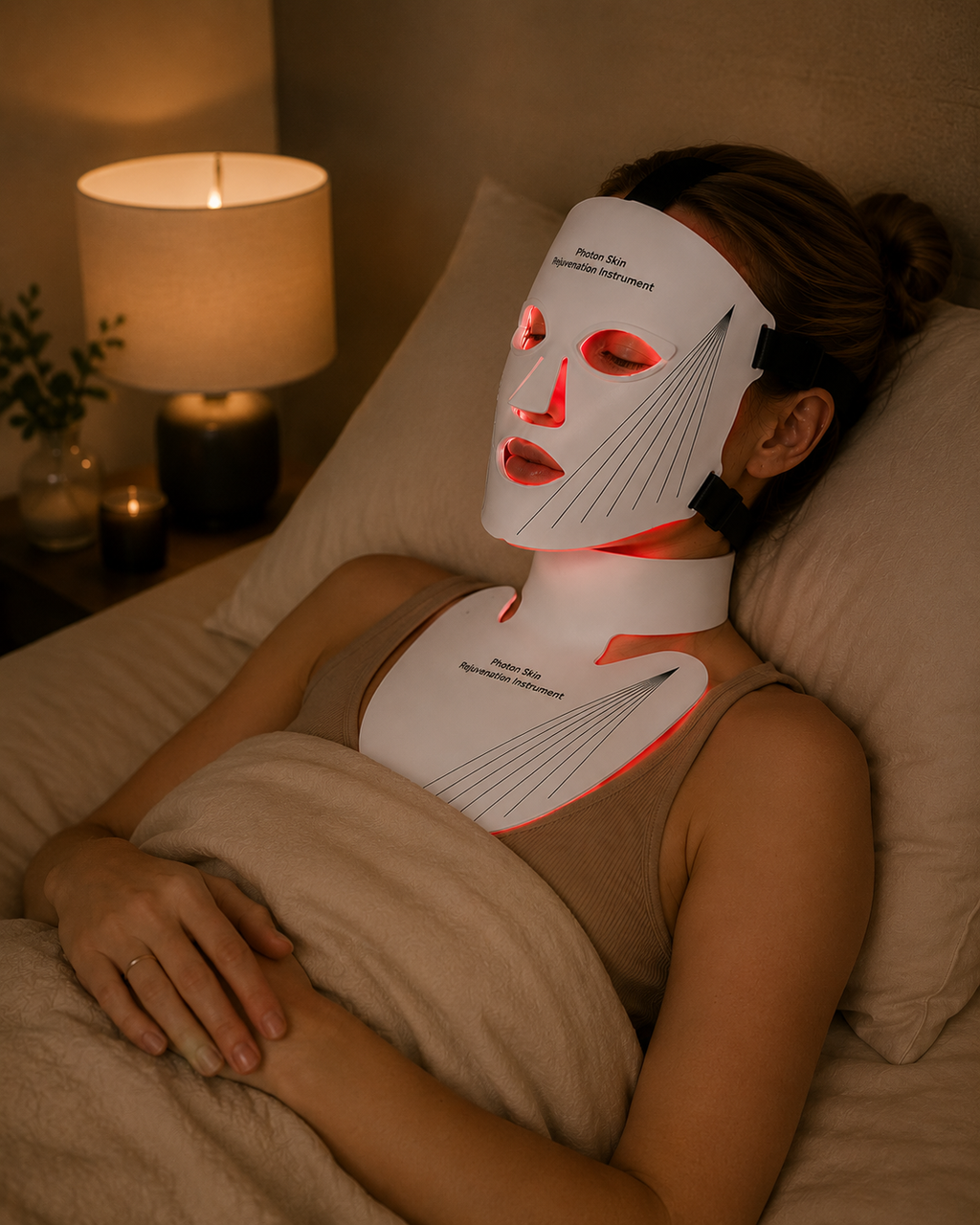 Masque LED Pro visage & cou – Éclat de la peau