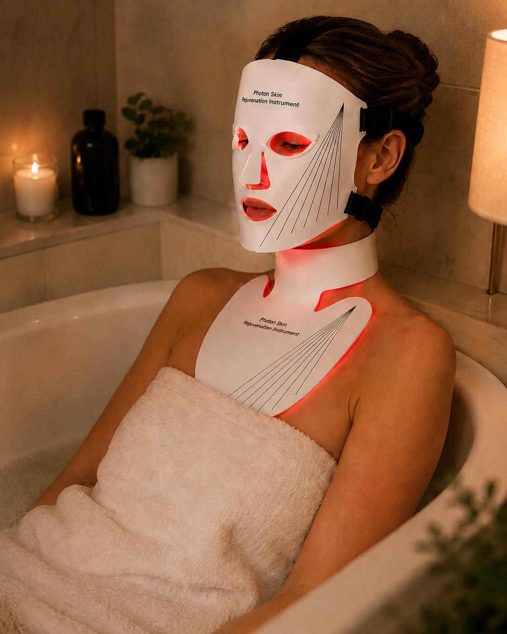 Masque LED Pro visage & cou – Éclat de la peau