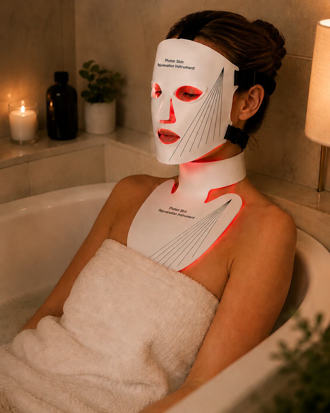 Masque LED Pro visage & cou – Éclat de la peau