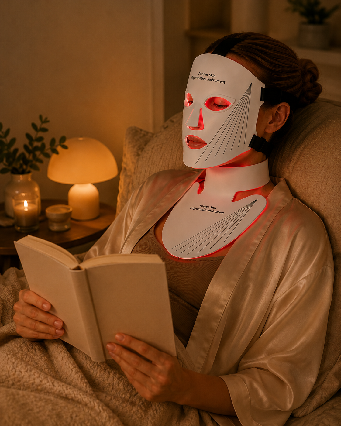 Masque LED Pro visage & cou – Éclat de la peau